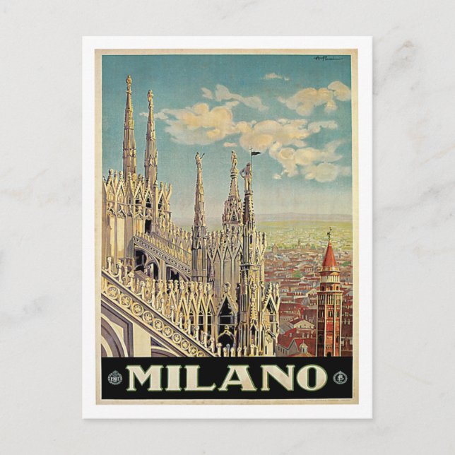 Milano Milan Italy Vintage Travel Postcard (Front)