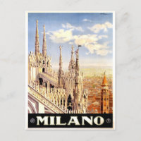 Milano, Milan Italy Vintage Travel Postcard