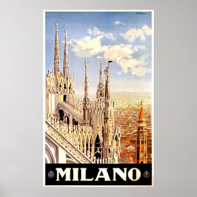 Milano, Milan Italy Vintage Travel Poster (Front)