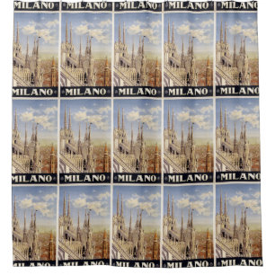 Milano Milan Italy Vintage Travel shower curtain