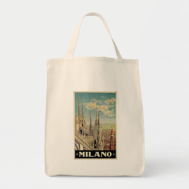 Milano Milan Italy Vintage Travel Tote Bag (Front)