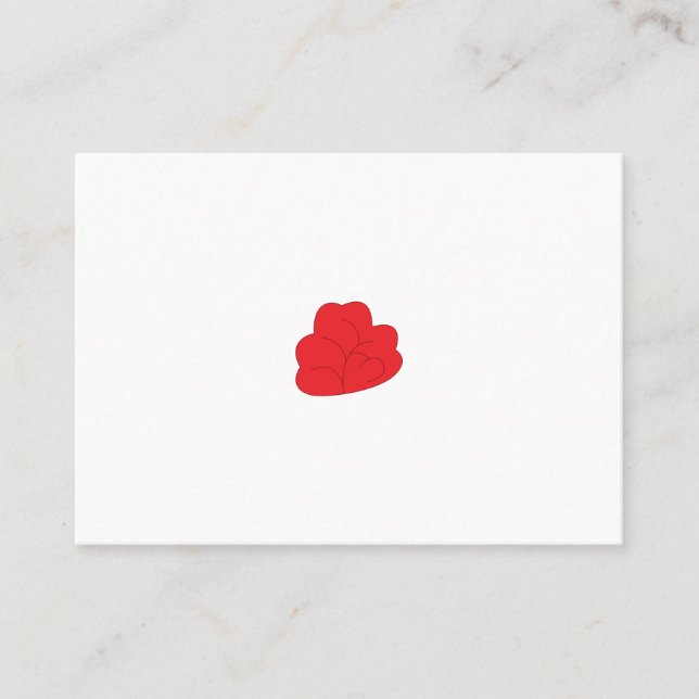 Milano Red, Rose Madder heart Design Place Card (Front)