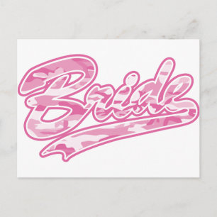 Milatary Pink Bride Camouflage Postcard