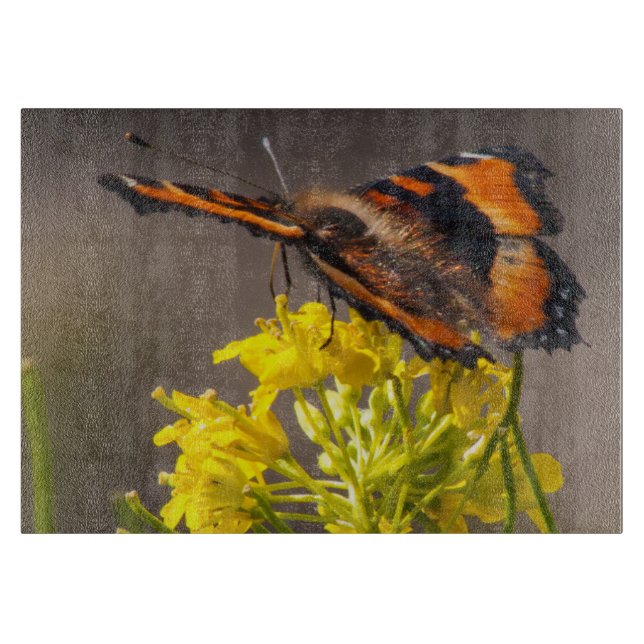 Milbert's Tortoiseshell Butterfly Close Up Cutting Board (Front)