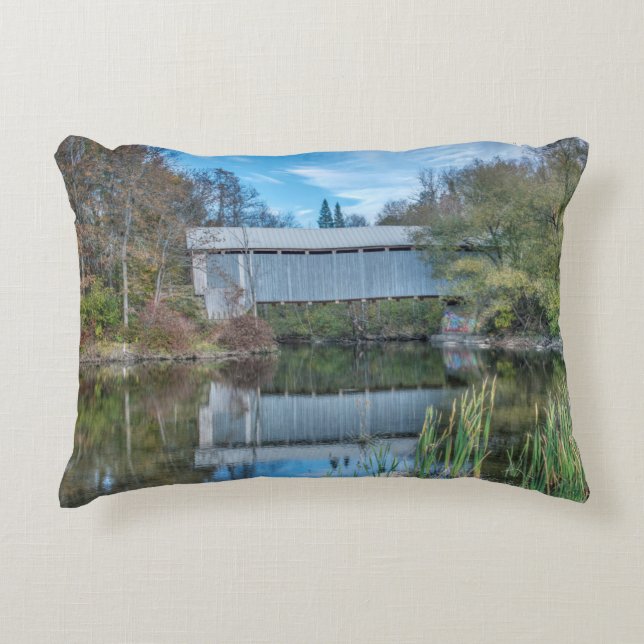 Milby Covered Bridge Decorative Cushion (Front)