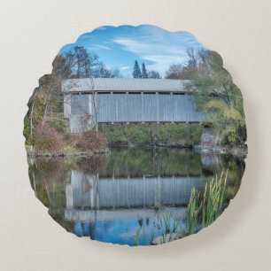 Milby Covered Bridge Round Cushion