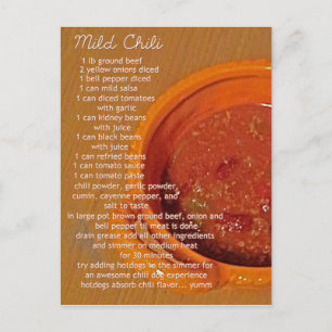 mild chilli recipe card