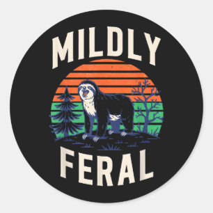 Mildly Fvibesl Sloth Funny Weird Meme Humour Quote Classic Round Sticker