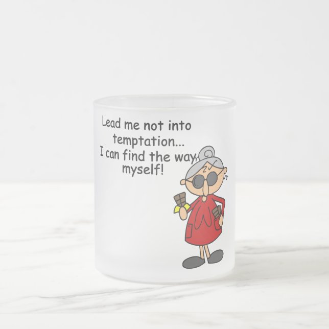 Mildred Temptation Tshirts and Gifts Frosted Glass Coffee Mug (Center)