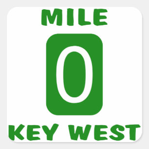 Mile 0 Key West Square Sticker