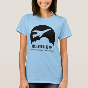 Mile High Club VIP Girls Trip Funny Aeroplane T-Shirt