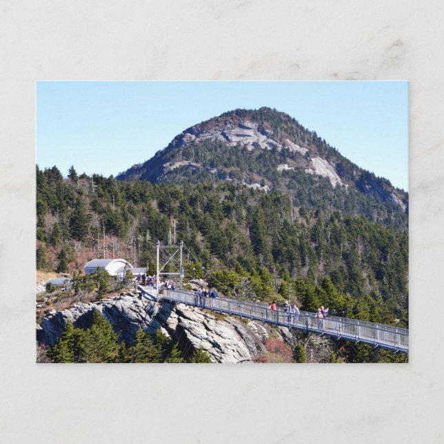 Mile High Suspension Bridge Grandfather Mountain Postcard (Front)