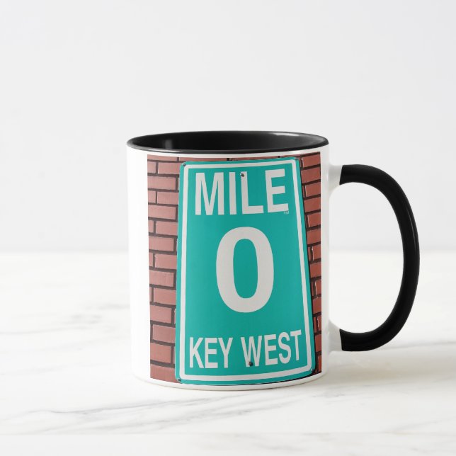 Mile Marker 0 Sign Two-Tone Coffee Mug (Right)