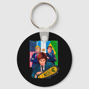 Milei Presidente 2023 Donald Trump Jair Bolsonaro Key Ring