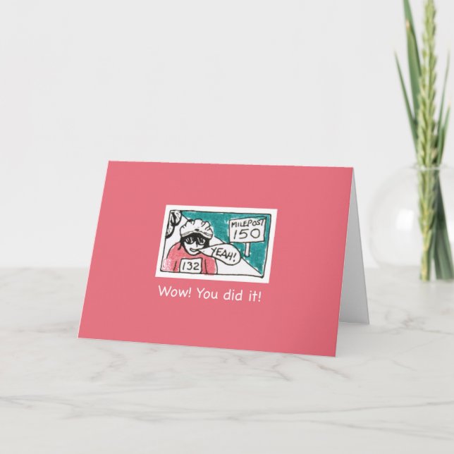Milepost 150 Pink Congratulations Greeting Card (Front)
