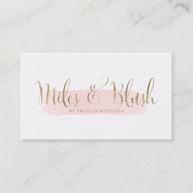 Miles and Blush Custom Business Cards (Front)