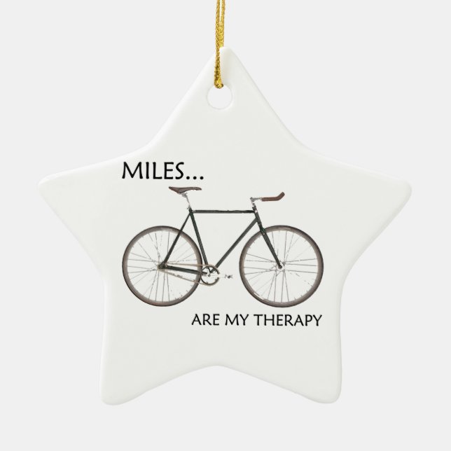 MIles Are My Therapy Ceramic Tree Decoration (Front)