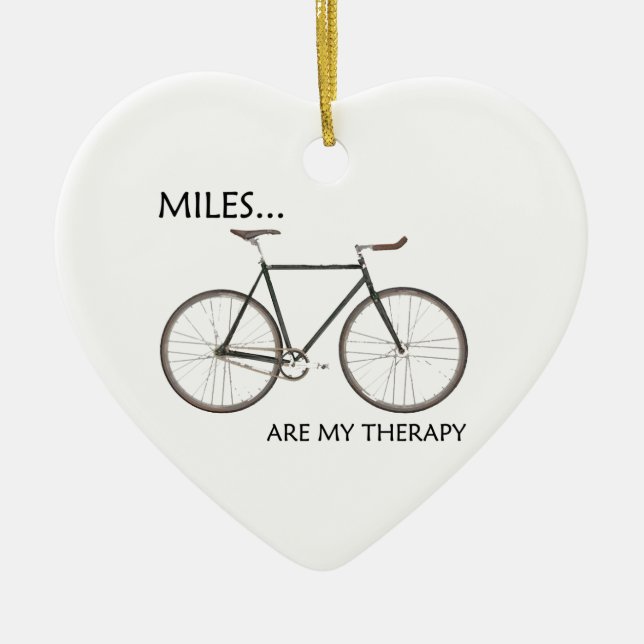 MIles Are My Therapy Ceramic Tree Decoration (Front)