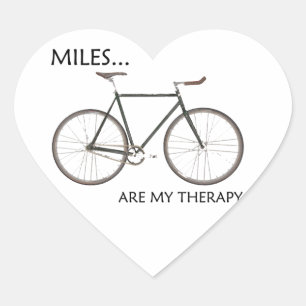 MIles Are My Therapy Heart Sticker