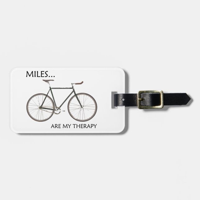MIles Are My Therapy Luggage Tag (Front Horizontal)
