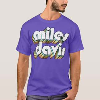 Miles Davis Retro Rainbow Typography Faded Style T-Shirt