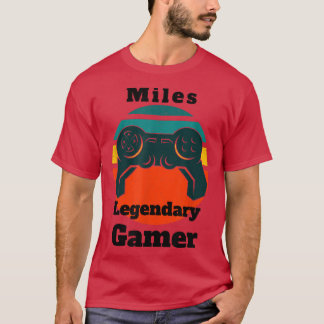 Miles Legendary Gamer Video Game Player Controller T-Shirt