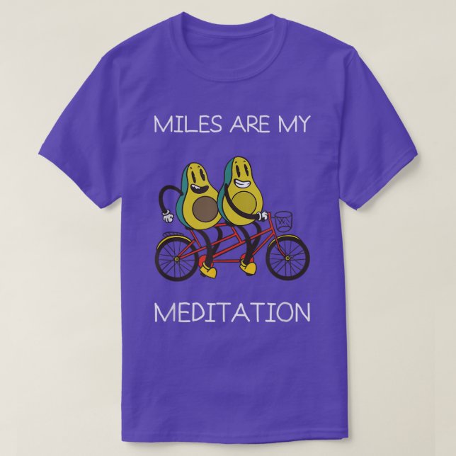 Miles Meditation Mountain Avocado Biking Cycling B T-Shirt (Design Front)