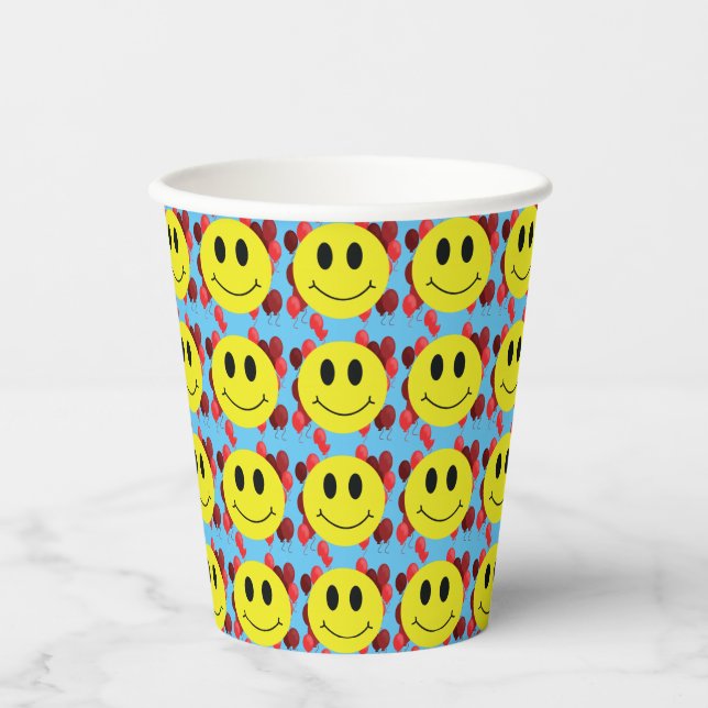 Miles of Smiles Classic Grin Faces Paper Cups (Front)