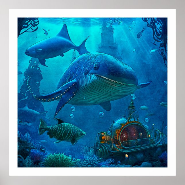 Miles Under the Sea Art Illustration Poster 4 (Front)
