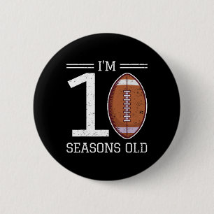 Milestone 10th Birthday American Football Boy 10 Y 6 Cm Round Badge