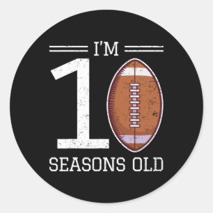 Milestone 10th Birthday American Football Boy 10 Y Classic Round Sticker