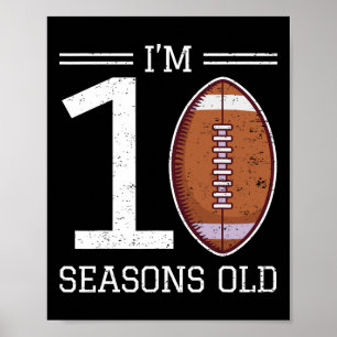 Milestone 10th Birthday American Football Boy 10 Y Poster