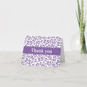 Milestone 25 Random Number Pattern Purple/White Note Card
