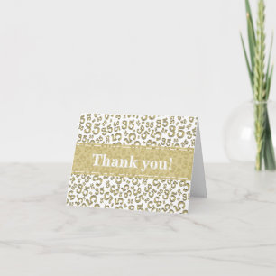 Milestone 35 Random Number Pattern Gold/White Thank You Card