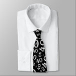Milestone 40 Random Number Pattern Black/White Tie<br><div class="desc">Milestone number 40: This random number pattern is a fun gift idea for your 40th birthday. The unique design is a white milestone number 40 repeated and scattered in a random pattern over a black background. You don’t have to be 40 years old or over the hill to wear this...</div>