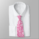 Milestone 40 Random Number Pattern Pink/White Tie<br><div class="desc">Milestone number 40: This random number pattern is a fun gift idea for your 40th birthday. The unique design is a white milestone number 40 repeated and scattered in a random pattern over a pink background. You don’t have to be 40 years old or over the hill to wear this...</div>