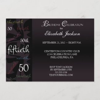 Milestone 50th Birthday Party Invitation