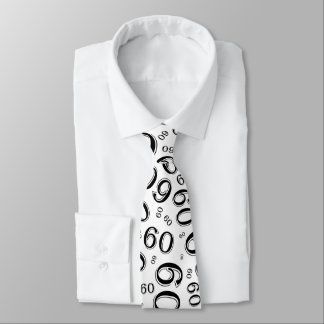 Milestone 60 Random Number Pattern Black/White Tie