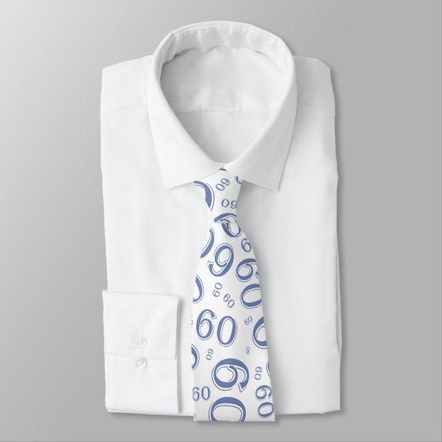 Milestone 60 Random Number Pattern Blue/White Tie (Tied)