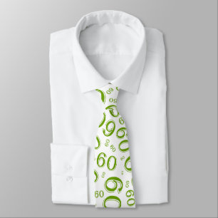 Milestone 60 Random Number Pattern Green/White Tie