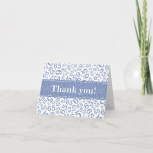 Milestone 65 Random Number Pattern Blue/White Thank You Card