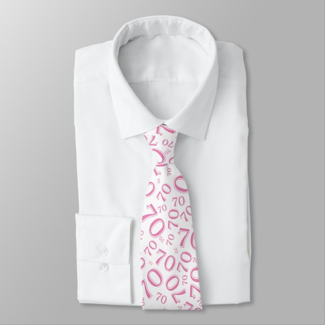 Milestone 70 Random Number Pattern Pink/White Tie (Tied)