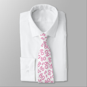Milestone 80 Random Number Pattern Pink/White Tie