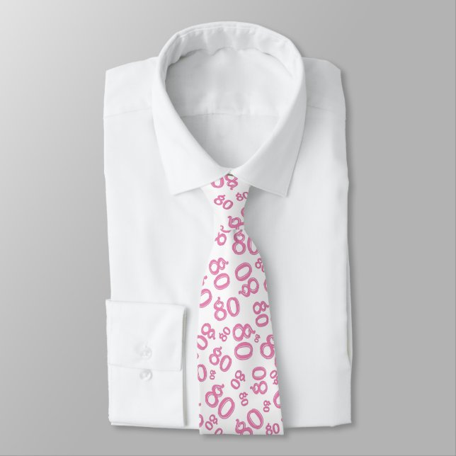 Milestone 80 Random Number Pattern Pink/White Tie (Tied)