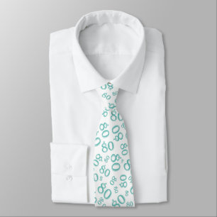 Milestone 80 Random Number Pattern Teal/White Tie