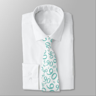 Milestone 90 Random Number Pattern Teal/White Tie