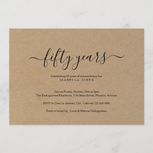 Milestone Adult Birthday Party Kraft Paper Invitation