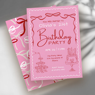Milestone Adult Birthday Party Whimsical 21st Invitation