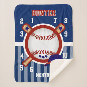Milestone Baby Blanket - ⚾ Baseball Sport