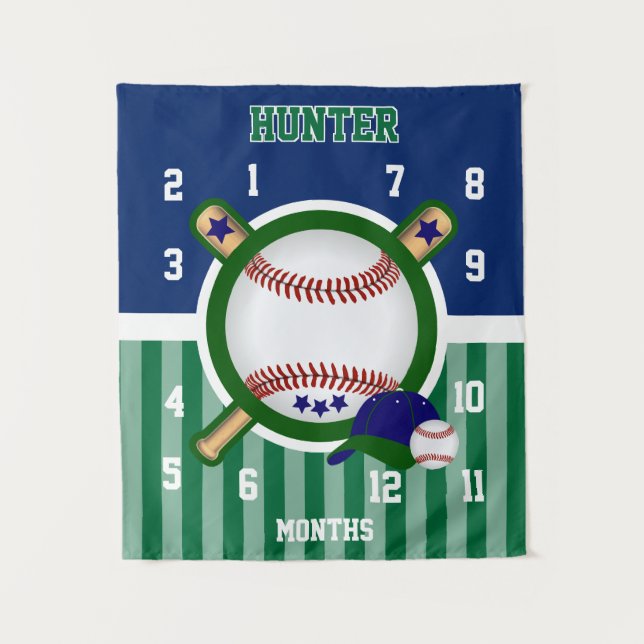 Milestone Baby Photo Prop Baseball ⚾ Sport 2 Tapestry (Front)